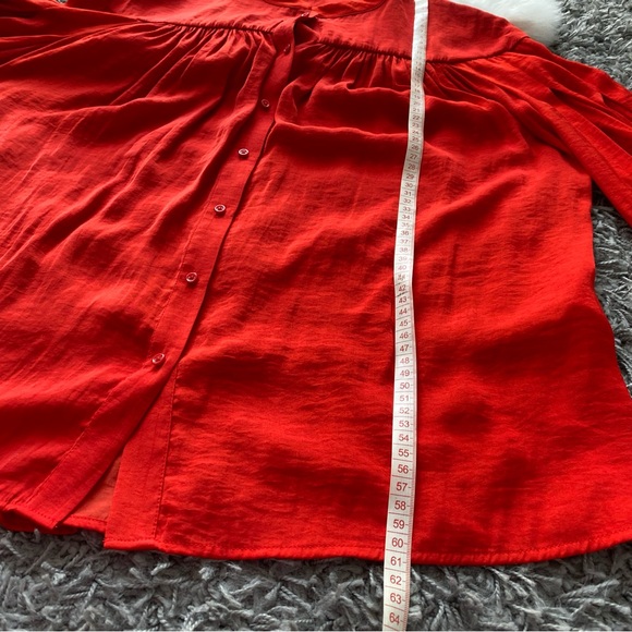 Maje Red Button down Blouse - Picture 6 of 8